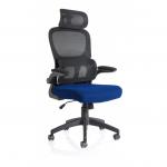 Iris Mesh Back Task Operator Office Chair Bespoke Stevia Blue Fabric Seat With Headrest - KCUP2034 19179DY