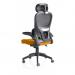 Iris Mesh Back Task Operator Office Chair Bespoke Senna Yellow Fabric Seat With Headrest - KCUP2036 19193DY