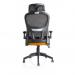 Iris Mesh Back Task Operator Office Chair Bespoke Senna Yellow Fabric Seat With Headrest - KCUP2036 19193DY