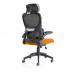 Iris Mesh Back Task Operator Office Chair Bespoke Senna Yellow Fabric Seat With Headrest - KCUP2036 19193DY