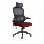 Iris Mesh Back Task Operator Office Chair Bespoke Gnseng Chilli Fabric Seat With Headrest - KCUP2037 19200DY