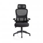 Iris Mesh Back Task Operator Office Chair Black Fabric Seat With Headrest - OP000321 19221DY