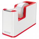 Leitz WOW Duo Colour Tape Dispenser with Tape WhiteRed - 53641026 19319AC