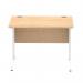 Impulse 1000 x 800mm Straight Desk Maple Top White Cable Managed Leg MI002496 19387DY