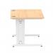 Impulse 1000 x 800mm Straight Desk Maple Top White Cable Managed Leg MI002496 19387DY