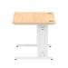 Impulse 1000 x 800mm Straight Desk Maple Top White Cable Managed Leg MI002496 19387DY