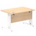 Impulse 1200 x 800mm Straight Desk Maple Top White Cable Managed Leg MI002497 19394DY