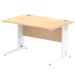 Impulse 1200 x 800mm Straight Desk Maple Top White Cable Managed Leg MI002497 19394DY