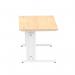 Impulse 1400 x 800mm Straight Desk Maple Top White Cable Managed Leg MI002498 19401DY