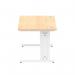 Impulse 1400 x 800mm Straight Desk Maple Top White Cable Managed Leg MI002498 19401DY