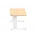 Impulse 1600 x 800mm Straight Desk Maple Top White Cable Managed Leg MI002499 19408DY