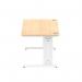 Impulse 1600 x 800mm Straight Desk Maple Top White Cable Managed Leg MI002499 19408DY