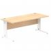 Impulse 1800 x 800mm Straight Desk Maple Top White Cable Managed Leg MI002500 19415DY