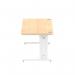 Impulse 1800 x 800mm Straight Desk Maple Top White Cable Managed Leg MI002500 19415DY