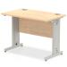 Impulse 1000 x 600mm Straight Desk Maple Top Silver Cable Managed Leg MI002501 19422DY
