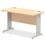 Impulse 1200 x 600mm Straight Desk Maple Top Silver Cable Managed Leg MI002502 19429DY