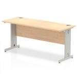Impulse 1600 x 600mm Straight Desk Maple Top Silver Cable Managed Leg MI002504 19443DY