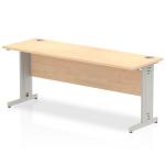 Impulse 1800 x 600mm Straight Desk Maple Top Silver Cable Managed Leg MI002505 19450DY
