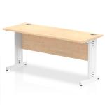 Impulse 1600 x 600mm Straight Desk Maple Top White Cable Managed Leg MI002509 19478DY