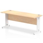 Impulse 1800 x 600mm Straight Desk Maple Top White Cable Managed Leg MI002510 19485DY