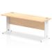 Impulse 1800 x 600mm Straight Desk Maple Top White Cable Managed Leg MI002510 19485DY