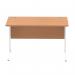 Impulse 1200 x 800mm Straight Desk Oak Top White Cable Managed Leg MI002723 19499DY