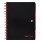 Oxford Black n Red Project Book A4 Hardback Wirebound Ruled Margin SCRIBZEE Compatible 200 Pages (Pack 3) 100080730 19608HB