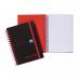 Oxford Black n Red Notebook A6 Poly Cover Wirebound Ruled 140 Pages (Pack 5) 100080476 19685HB