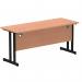 Impulse 1600 x 600mm Straight Desk Beech Top Black Cantilever Leg MI003211 19744DY