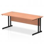 Impulse 1800 x 800mm Straight Desk Beech Top Black Cantilever Leg MI003213 19751DY