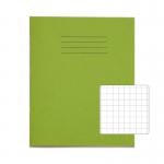 RHINO 8 x 6.5 Exercise Book 32 Page 10mm Squared Light Green (Pack 100) - VEX142-217-6 19858VC