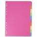 Elba Bright Coloured Card Dividers A4 Multipunched 10 Part 400008300 19972HB