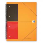 Oxford International Wirebound Polypropylene Meeting Book A4+ Perforated 4 Holes 160 Pages Orange 100104296 20014HB