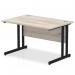 Impulse 1200 x 800mm Straight Desk Grey Oak Top Black Cantilever Leg MI003343 20024DY