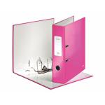 Leitz Wow Lever Arch File Laminated Paper on Board A4 80mm Spine Width Pink (Pack 10) 10050023 20066ES