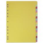 Elba Coloured Card Dividers A4 Euro Punched 20 Part 400007438 20084HB