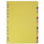 Elba Coloured Card Dividers A4 Euro Punched 20 Part 400007438 20084HB