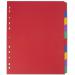 Elba Coloured Pressboard Dividers A4+ Euro Punched 10 Part 400007516 20112HB