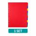 Elba Coloured Pressboard Dividers A4+ Euro Punched 10 Part 400007516 20112HB