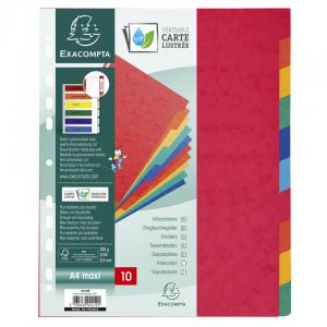 Exacompta Divider 10 Part A4 Extra Wide 225gsm Pressboard Assorted