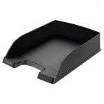 The ACCO Brands Letter Trays Leitz Plus Letter Tray has a sleek black design and is designed to hold standard A4 paper in a portrait orientation. This tray is perfect for organizing documents and keeping your workspace tidy.
