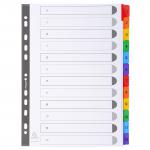 Exacompta Index 1-12 A4 160gsm Card White with Coloured Mylar Tabs - 1112E 20434EX