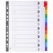 Exacompta Index 1-12 A4 Extra Wide 160gsm Card White with Coloured Plastic Tabs - 4112E 20469EX