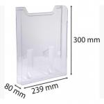 Exacompta Vertical Wall Literature Holder 80 x 239 x 300mm Clear - 64658D 20488EX