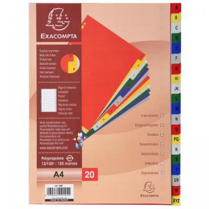 Exacompta Index A-Z A4 120 Micron Polypropylene Bright Assorted