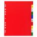 Exacompta Index 1-10 A4 Extra Wide 120 Micron Polypropylene Bright Assorted Colours - 84E 20504EX