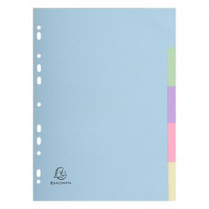 Exacompta Forever Recycled Divider 5 Part A4 170gsm Card Assorted