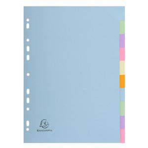 Exacompta Forever Recycled Divider 10 Part A4 170gsm Card Assorted