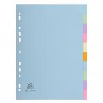 Exacompta Forever Recycled Divider 10 Part A4 170gsm Card Assorted Colours - 1610E 20532EX