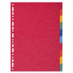 Exacompta Forever Recycled Divider 10 Part A4 Extra Wide 220gsm Card Vivid Assorted Colours - 2110E 20553EX